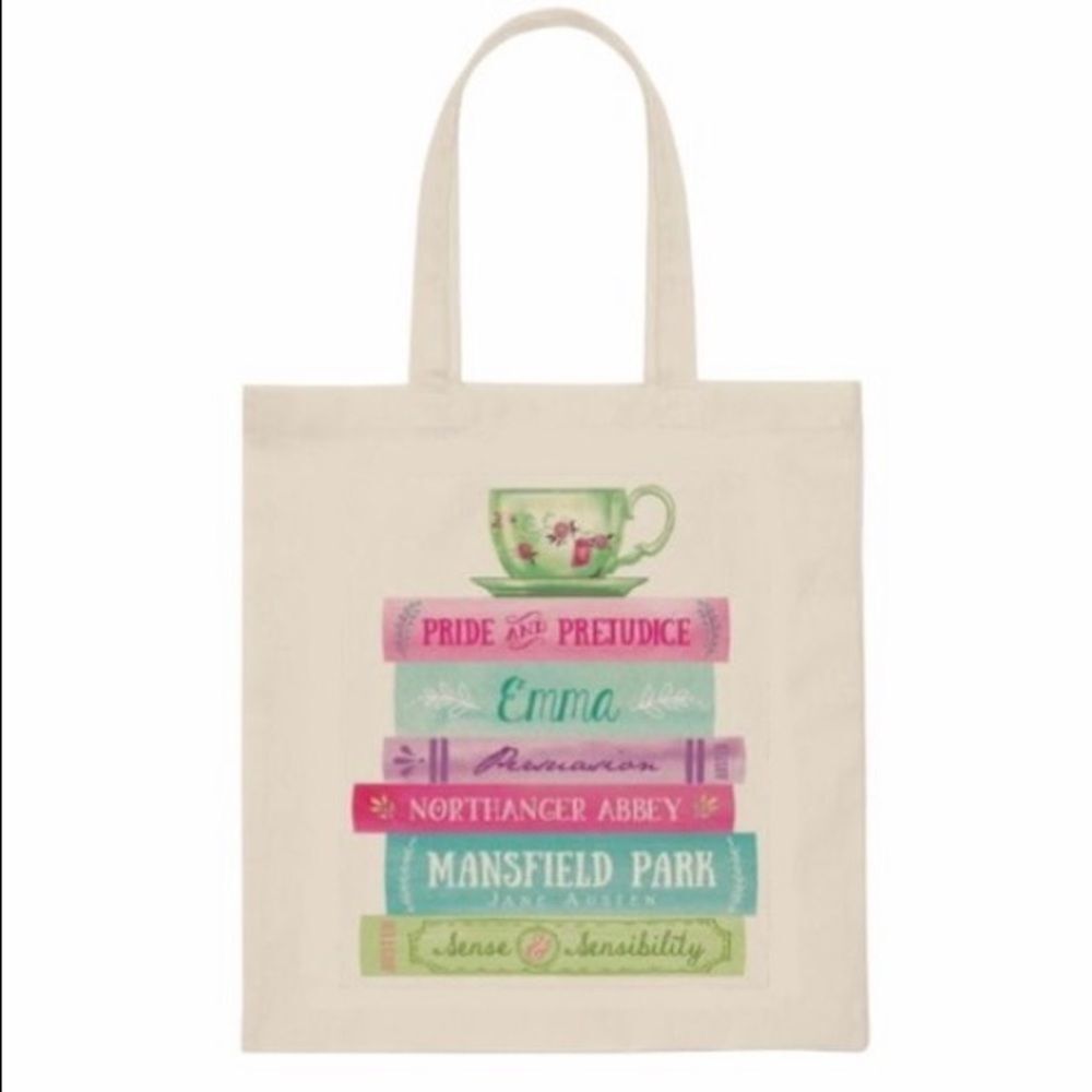 Jane Austen Book Stack Tote - Picture 1 of 4